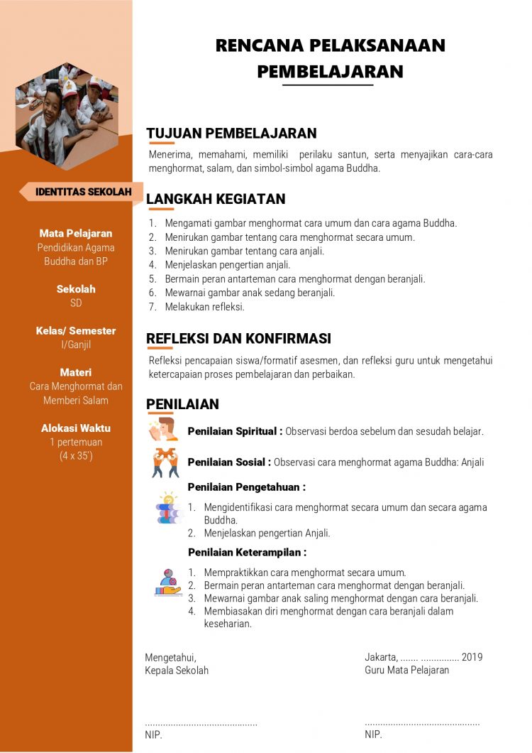 Contoh RPP SD 1 Lembar