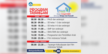 Jadwal Lengkap Belajar Dari Rumah TVRI