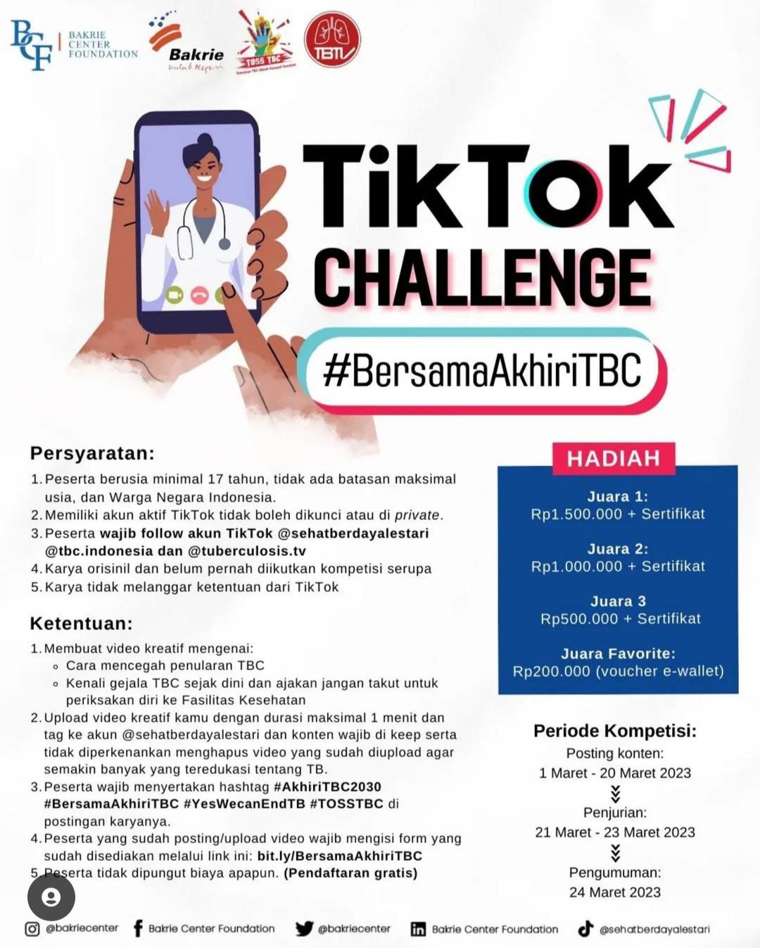 Tiktok Challenge Untuk #bersamaakhiriTBC – Idsch.id