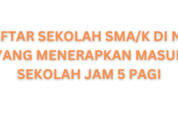 Daftar SMA/K di NTT Masuk Jam 5 Pagi