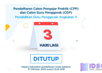 Program Pendidikan Guru Penggerak Angkatan 11 maksimal 2 HARI LAGI, 27 Oktober 2023