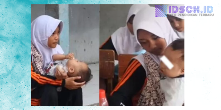 Viral, Zulfa Siswi MTs Al-Irsyad Garut Gendong Adik di Kelas — Haru Biru Perjuangan di Usia 13 Tahun