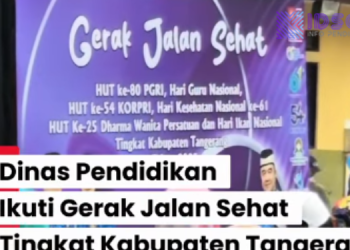 Dinas Pendidikan Kabupaten Tangerang Meriahkan Gerak Jalan Sehat Peringatan Hari KORPRI, HGN, HUT PGRI ke-79, dan HKN