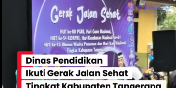 Dinas Pendidikan Kabupaten Tangerang Meriahkan Gerak Jalan Sehat Peringatan Hari KORPRI, HGN, HUT PGRI ke-79, dan HKN
